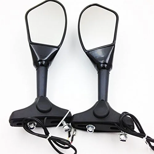 HK - Espejos laterales LED integrados color negro brillante compatibles con Suzuki GSXR 600/750 GSXR 1000 1100 Hayabusa GSF 600S 1200 1200S BANDIT