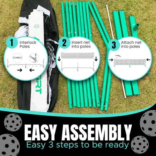 Miniatura 5 de AMA SPORT Sistema de red de pickleball portátil de tamaño regulador de 22 pies para interiores y exteriores, diseñado para todas las condiciones