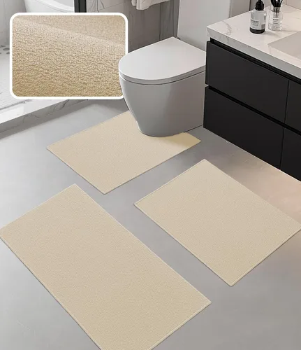 Miniatura 13 de YIHOUSE Juego de alfombras de baño 2 piezas, tapete de baño ultrafino adecuado para debajo de la puerta, tapete de baño absorbente de secado rápido