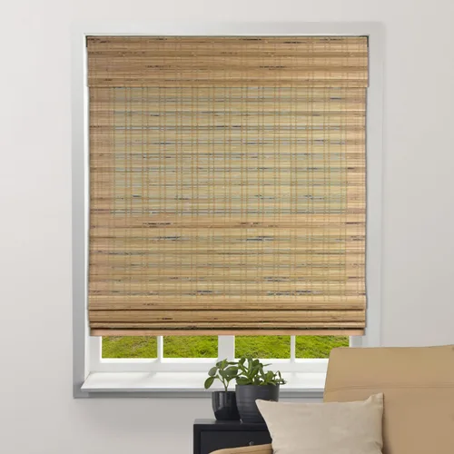 Miniatura 9 de ARLO BLINDS - Persianas romanas de bambú natural traslúcido con faldón y sin cordón para ventanas interiores, incluye herrajes de montaje, 20