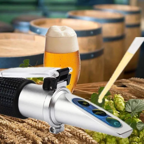 Miniatura 2 de Refractómetro Brix con ATC para hierba de cerveza, vino, fruta, azúcar, medidor de cerveza casera, doble escala Brix 0-32% y gravedad específica