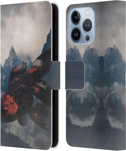 Miniatura 14 de Head Case Designs Officially Licensed Dave Loblaw Boy Painting Moon Clouds Sci-Fi and Surreal Leather Wallet Case Compatible with Apple iPhone 13 Pro
