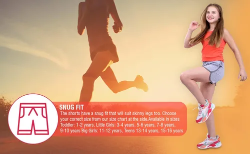 Miniatura 5 de Silky Toes Pantalones cortos deportivos de delfín para niñas, de algodón, para correr y gimnasio