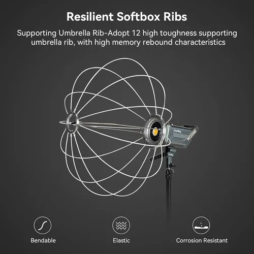 Miniatura 7 de SMALLRIG Softbox de Farol Modificador de Luz Suave, Difusor Softbox de 26 pulgadas/65 cm Compatible con Luz de Video SMALLRIG 120B/120D/220B/220D