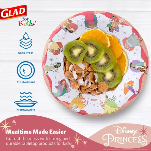 Miniatura 4 de Glad para Niños Cuencos de Papel para Aperitivos Disney Princess de 12 oz - La Magia Está en Todos Nosotros - Cuencos Desechables Duraderos