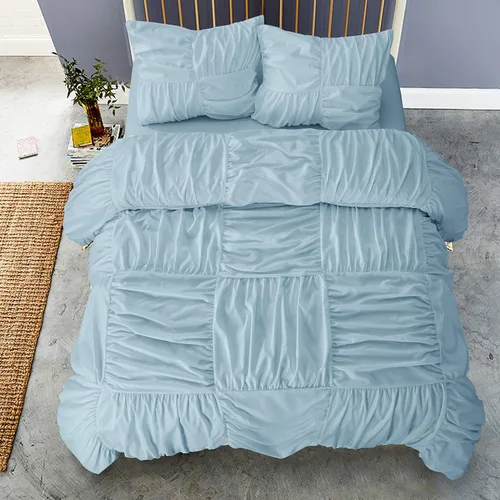Miniatura 2 de Casa Basketweave - Juego de funda de edredón de 3 piezas, incluye funda de edredón y 2 fundas de almohada a juego, tamaño matrimonial, color azul