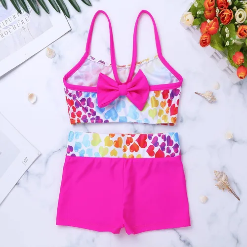 Miniatura 4 de iiniim - Conjunto de 2 piezas de ropa deportiva de danza para niños y niñas con pantalones cortos