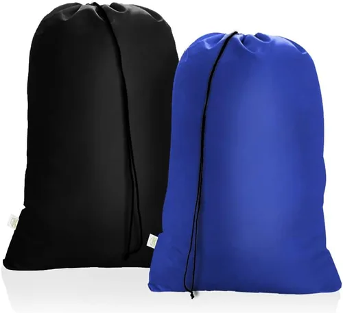 OTraki Paquete de 2 bolsas de lavandería 28x45 pulgadas con cordón XXL, cesta de lavandería, bolsa de almacenamiento para ropa sucia, bolsa de viaje