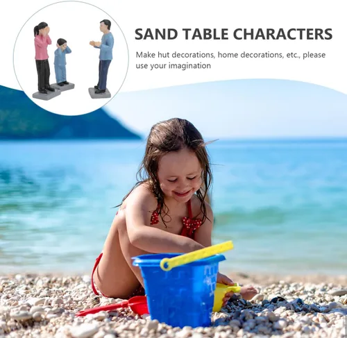 Miniatura 7 de Kisangel Juego de figuras pequeñas pintadas de 1.18 pulgadas con temática de disputas familiares, para decoración de jardín y juguetes para niños
