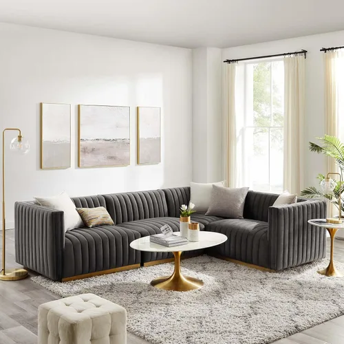 Miniatura 46 de Modway Conjure Seccional, Oro Negro