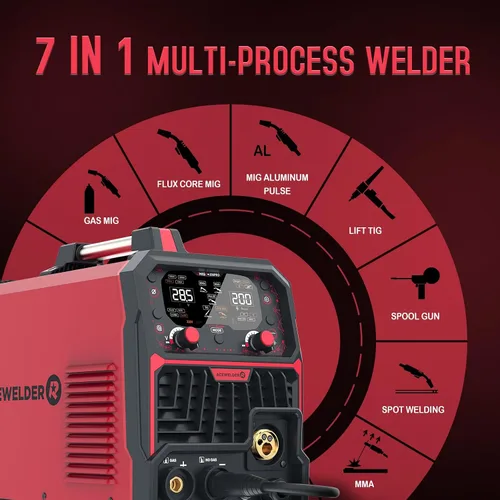 Miniatura 2 de ACEWELDER Soldador MIG de aluminio con pulso 200A 7 en 1 gas MIG/pulso MIG/pulso MIG/núcleo de flujo sin gas/palo/elevación TIG/soldadura por
