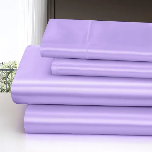 Miniatura 236 de Homiest Juego de sábanas de satén de lujo de 3 piezas con bolsillo profundo, 1 sábana bajera + 1 sábana encimera + 1 funda de almohada
