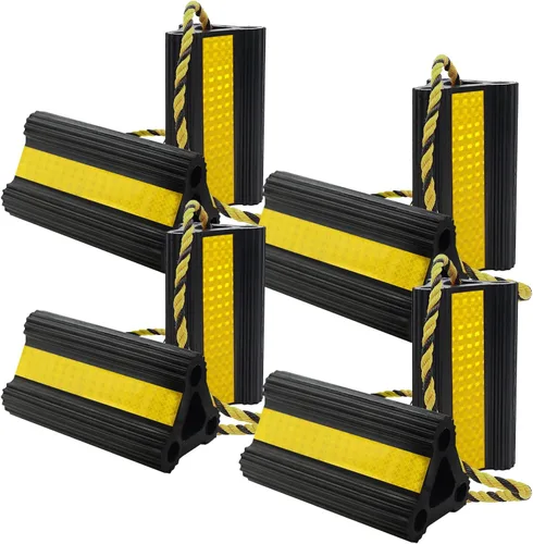 Miniatura 7 de Vacallity Cuñas de Ruedas para Remolques de Viaje, Resistentes de Goma Sólida para Servicio Pesado, Bloques de Cuñas de Ruedas para Remolques
