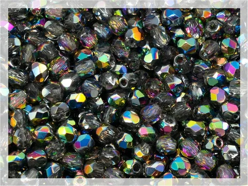 Miniatura 7 de 0.88 oz de mezcla azul y púrpura de cuentas checas facetadas y pulidas al fuego (redondas, catedral, arandela)