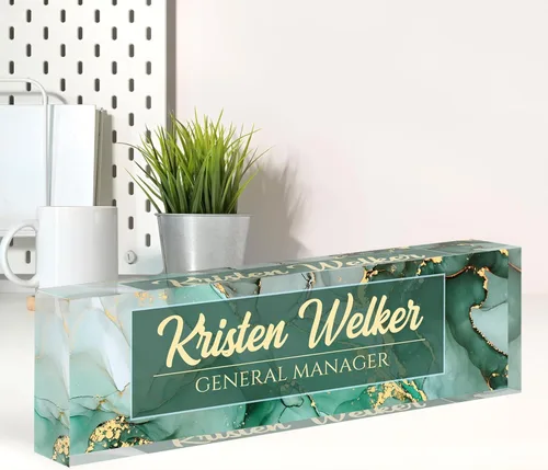 Miniatura 14 de Placa de nombre personalizada para escritorio, placa de nombre de escritorio personalizada, decoración de oficina para mujeres y hombres, accesorios