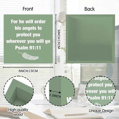 Miniatura 2 de Accesorios de escritorio de oficina verde salvia, letrero de decoración cristiana, regalos religiosos para mujeres, versículos bíblicos, regalo