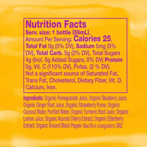 Miniatura 3 de Vive Organic Shot de Saúco para Apoyo Inmunológico, Cúrcuma y Jengibre Prensados en Frío, Sin Gluten, Vegano, Refuerzo de Inmunidad de Saúco, 2 Fl