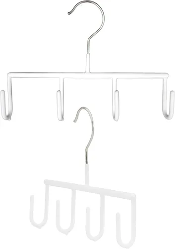 Mawa by Reston Lloyd - Percha antideslizante para cinturones con 4 ganchos, estilo GH, juego de 2, color blanco