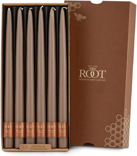Miniatura 8 de Root Candles Juego de 12 velas cónicas sin aroma, lisas sumergidas a mano, sin goteo, cera de abeja mejorada, en caja, 9 pulgadas, verde salvia