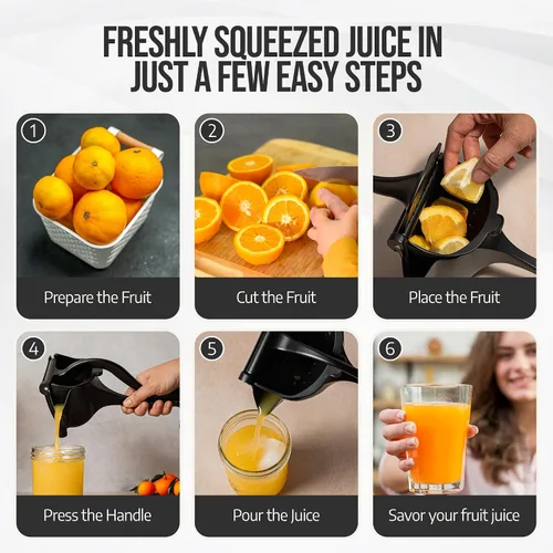 Miniatura 5 de Lemon Sqeeuzer Exprimidor manual de mano – Exprimidor de prensa de cítricos para jugo de naranja fresca, limón, lima, granada – Exprimidor de limón