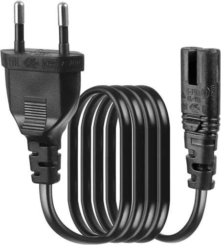 Miniatura 4 de EU 2- Cable de alimentación de ranura Euro Plug a IEC320 C7 Figura 8 Cable de alimentación europeo no polarizado de 2 clavijas para TV, PS3, PS4