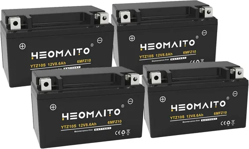 Miniatura 7 de Batería YTZ10S-BS, 12V 8.6Ah, 10HR, 310 CCA, 6MFZ10 Batería recargable sin mantenimiento SLA AGM para motocicleta, 1 paquete
