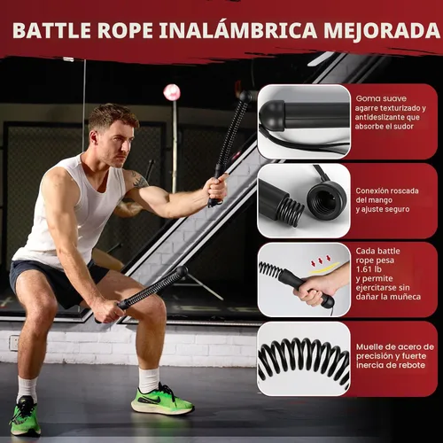 Miniatura 2 de Weighted Ropeless Battle Ropes, Heavy Duty Portable Cordless Battle Ropes for Home Gym with Poster, Exercise Ropes for Strength Building, Cardio