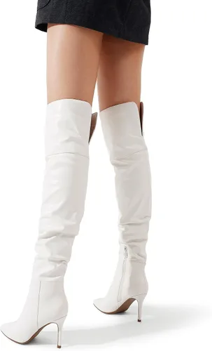 Miniatura 6 de DREAM PAIRS Botas de tacón alto para mujer, por encima de la rodilla, con punta alta hasta el muslo, tacón de aguja, botas sexis largas para otoño