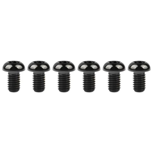 Cabeza de botón de titanio Torx M5 M6 M8 x10 12 15 20 25 30 35 1.575 in para bicicleta, motocicleta, automóvil, tornillos paquete de 6 (negro, M6 x