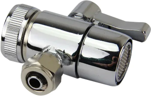 YZM Válvula desviadora para encimera Filtros de agua Adaptador de grifo, 55/64"-27 Rosca hembra con empuje en tubo de 1/4 de pulgada.