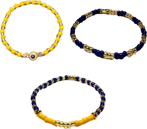Miniatura 21 de Juego de 3 pulseras de cuerda elástica de santería de ojo malvado hechas a mano Obatala Oshun Yemaya Orula Elegua Oya Ogun Ochosi Shango Babalu Aye