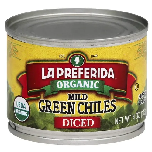 Miniatura 3 de La Preferida Pimientos verdes orgánicos picados tostados al fuego y pelados perfectos para tacos, cazuelas y nachos, 4 onzas (paquete de 6)