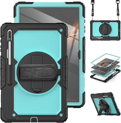 Miniatura 24 de Dteck Funda inteligente de cuero para Samsung Galaxy Tab S8 Ultra de 14.6 pulgadas 2022, azul con bolsillo frontal, soporte de múltiples ángulos
