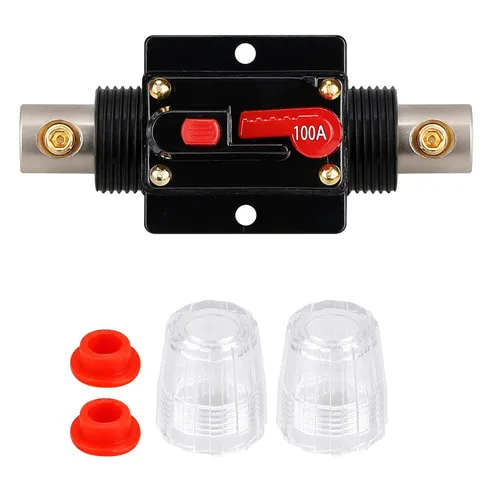 Miniatura 7 de Interruptor de circuito de 100 amperios para audio, portafusibles de 12 V-24 V CC, interruptor de circuito de 20-300 A, interruptor de circuito