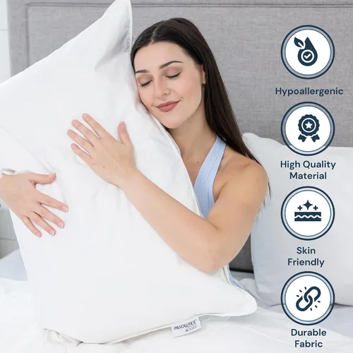 Miniatura 8 de Almohada de poliéster ultra fina de tamaño estándar para dormir plana y baja almohada para dormir boca abajo y dormir boca abajo