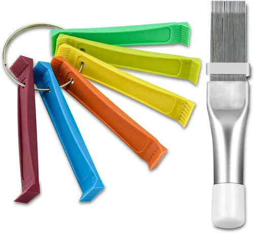 Cenipar Juego de 2 peines de condensador de aire acondicionado, incluye peine de aleta FCR6 y peine de aleta de radiador inoxidable compatible con
