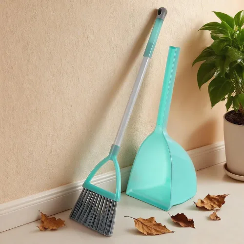 Miniatura 2 de Juego de escoba y recogedor pequeño, juego de mini escoba y recogedor para el hogar, mini escoba y juego de limpieza adecuado para varias áreas