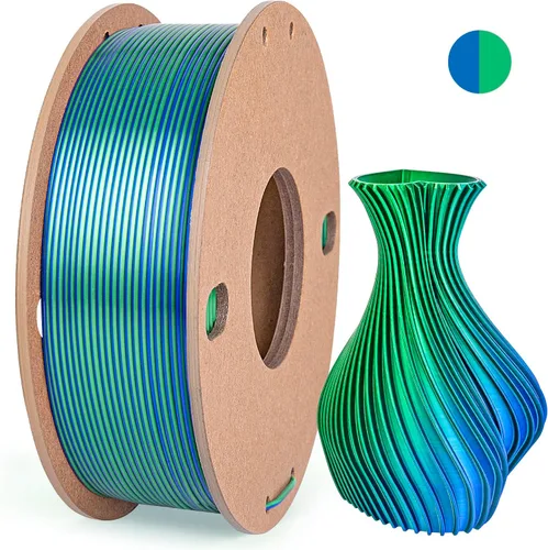 Miniatura 17 de Filamento de seda PLA para impresora 3D Filamento de seda PLA de triple color 1.75mm Filamento para impresión 3D Compatible con la mayoría de Tri