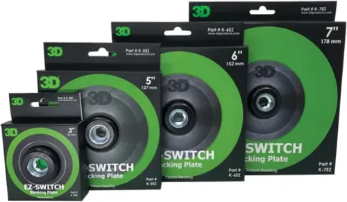 Miniatura 2 de 3D EZ-Switch Placa de respaldo de 3 pulgadas Almohadilla trasera de pulido de bordes flexibles Compatible con pulidores rotativos universales