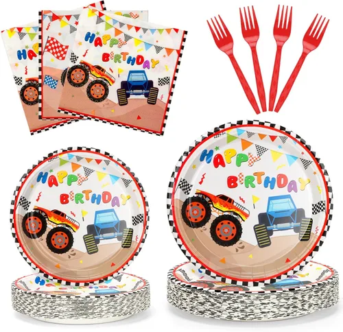 Miniatura 13 de Juego de vajilla para fiesta de cumpleaños para niñas, platos de papel y servilletas de cumpleaños, suministros de fiesta, decoración de fiesta