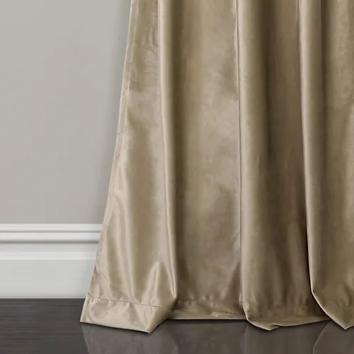 Miniatura 4 de Lush Decor Prima Velvet - Par de paneles de cortinas de ventana de terciopelo sólido con filtro de luz, 38" de ancho x 84" de largo, negro