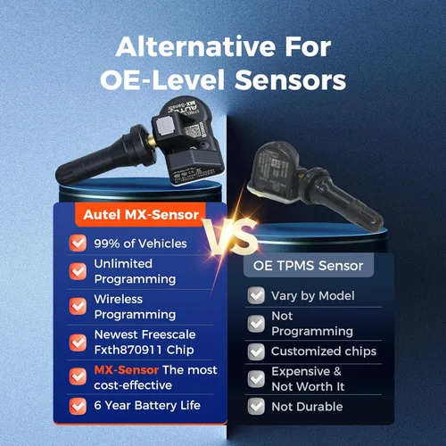Miniatura 7 de Autel Sensores TPMS, sensores de presión de neumáticos 2 en 1 (315 MHz + 433 MHz), herramienta TPMS programable con sensor MX universal a presión