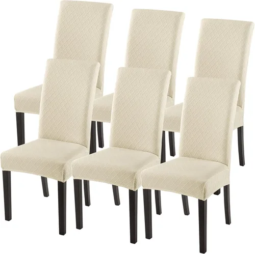 Miniatura 44 de SearchI Juego de 4 fundas para sillas de comedor, elásticas con estampado floral, fundas deslizables para sillas Parsons de spandex, removibles