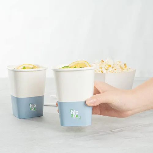Miniatura 5 de Restaurantware Hip 2 Be Square - Tazas de café de papel de 12 onzas, 25 tazas de café reutilizables a prueba de fugas, tapas se venden por separado