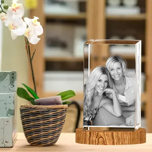 Miniatura 6 de Foto de cristal 3D, regalos personalizados para mujeres, ella, esposa, hombres, mamá, marido, gran regalo personalizado con tu propia foto, Retrato