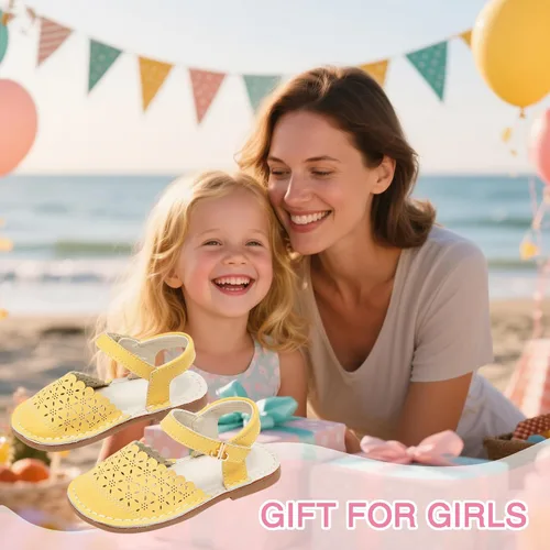 Miniatura 46 de THEE BRON Sandalias cómodas para niñas, zapatos para niños, sandalias rellenas