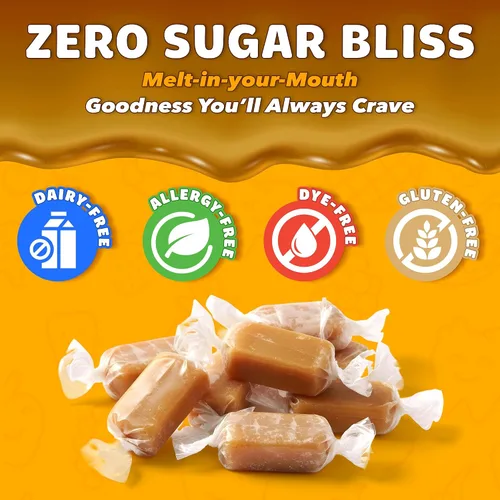Miniatura 3 de Zolli Caramelz Caramelz Caramelz - Caramelo cremoso, masticable, sin colorantes, caramelo saludable apto para dieta keto y diabética, golosinas