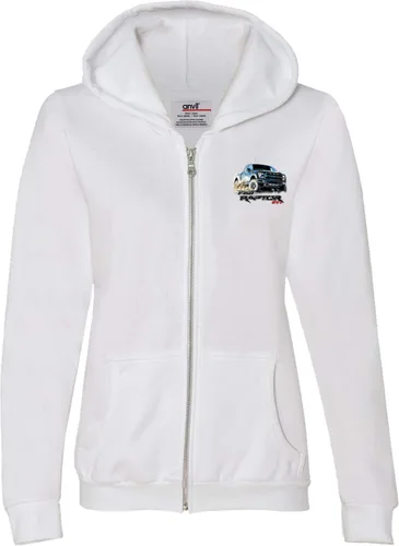 Ford F-150 Raptor - Sudadera con capucha y cremallera completa para mujer, color blanco, talla S, Blanco