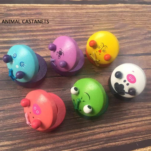 Miniatura 5 de 6 castañuelas de madera para dedo, diseño de animales lindos para niños, instrumentos musicales, castinette ritmo, juguetes para niños DOXISHRUKY
