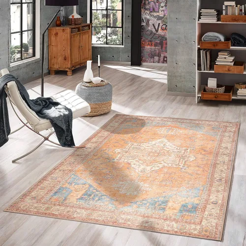 Miniatura 13 de GLN Rugs Traditional Collection - Alfombra de felpilla lavable a máquina, tradicional lavable, antideslizante, alfombra de felpilla de pelo corto